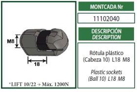 MONTCADA 11102040 - ROTULA PLASTICO 10º(CAB 10)L18G M6