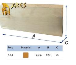 ARES ARAM29 - TOPE METALICO ADAROLL 2 RUEDAS 215XAN114 HORIZONTAL