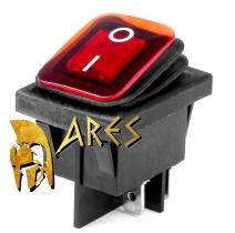 ARES AREL149 - INTERRUPTOR RECTANGULAR ROJO (ILUMINADO) 12/24V MAX 20A